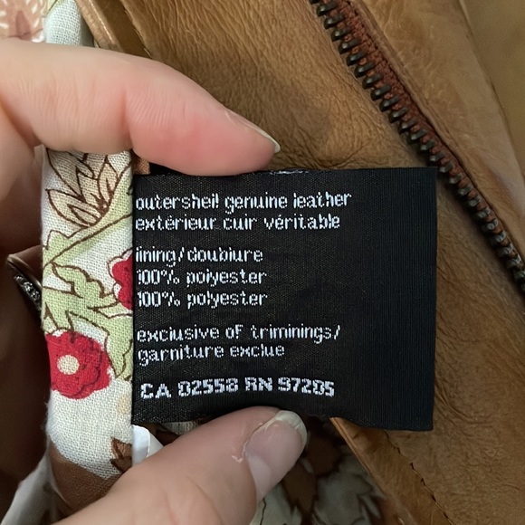 Danier Cognac Leather Jacket XS - Picture 9 of 12